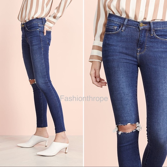 Frame Le Skinny De Jeanne Raw Distressed Jeans - Picture 5 of 10